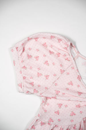 【8月初旬発送】flower waffle ribbon tunic