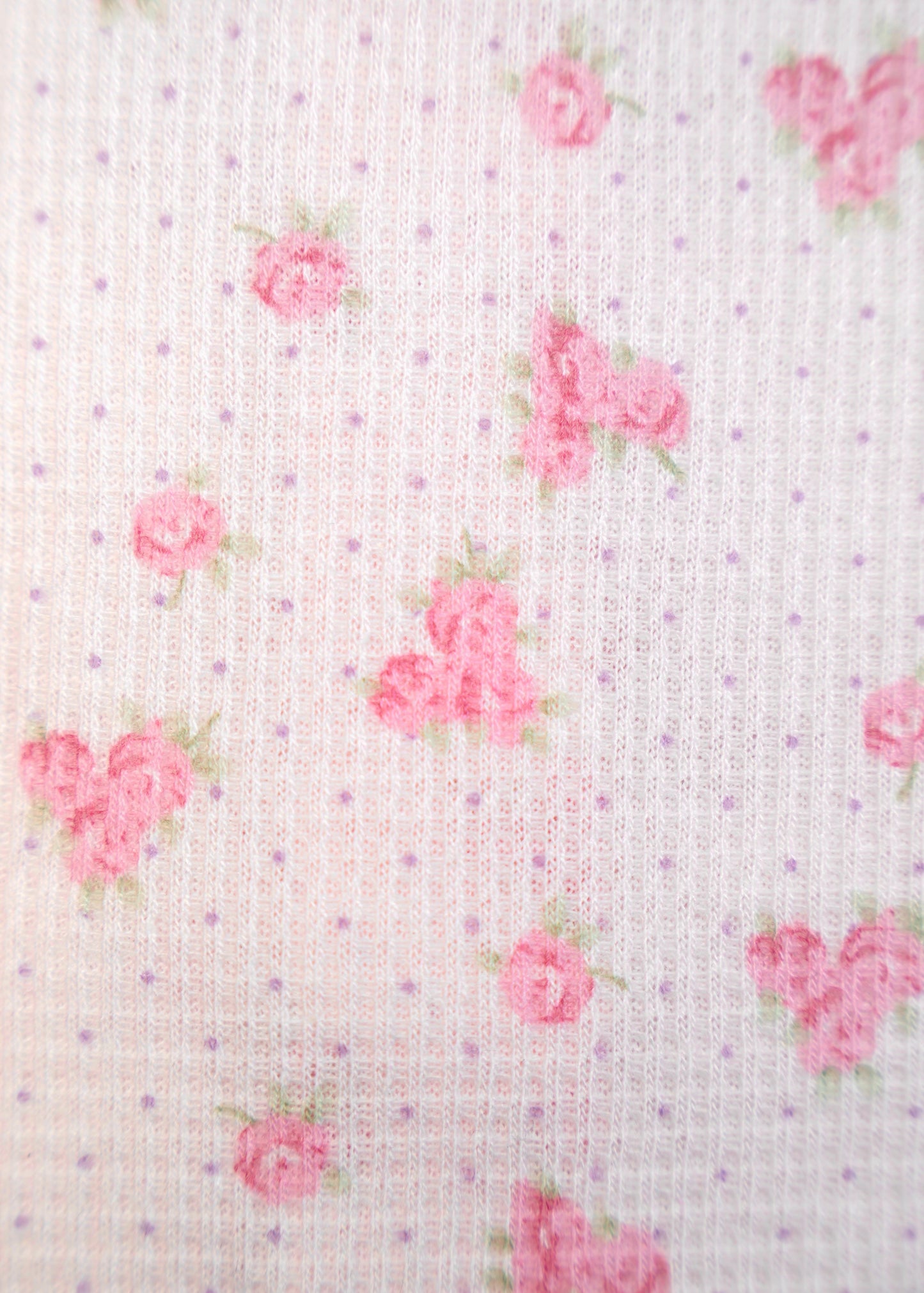 flower waffle frill button-up Tee