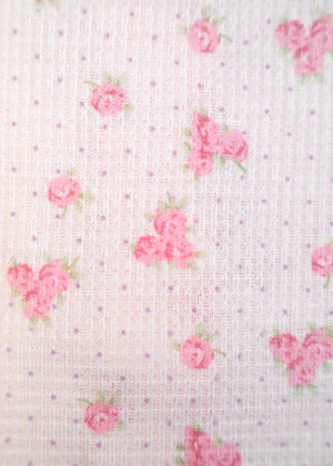 flower waffle frill button-up Tee