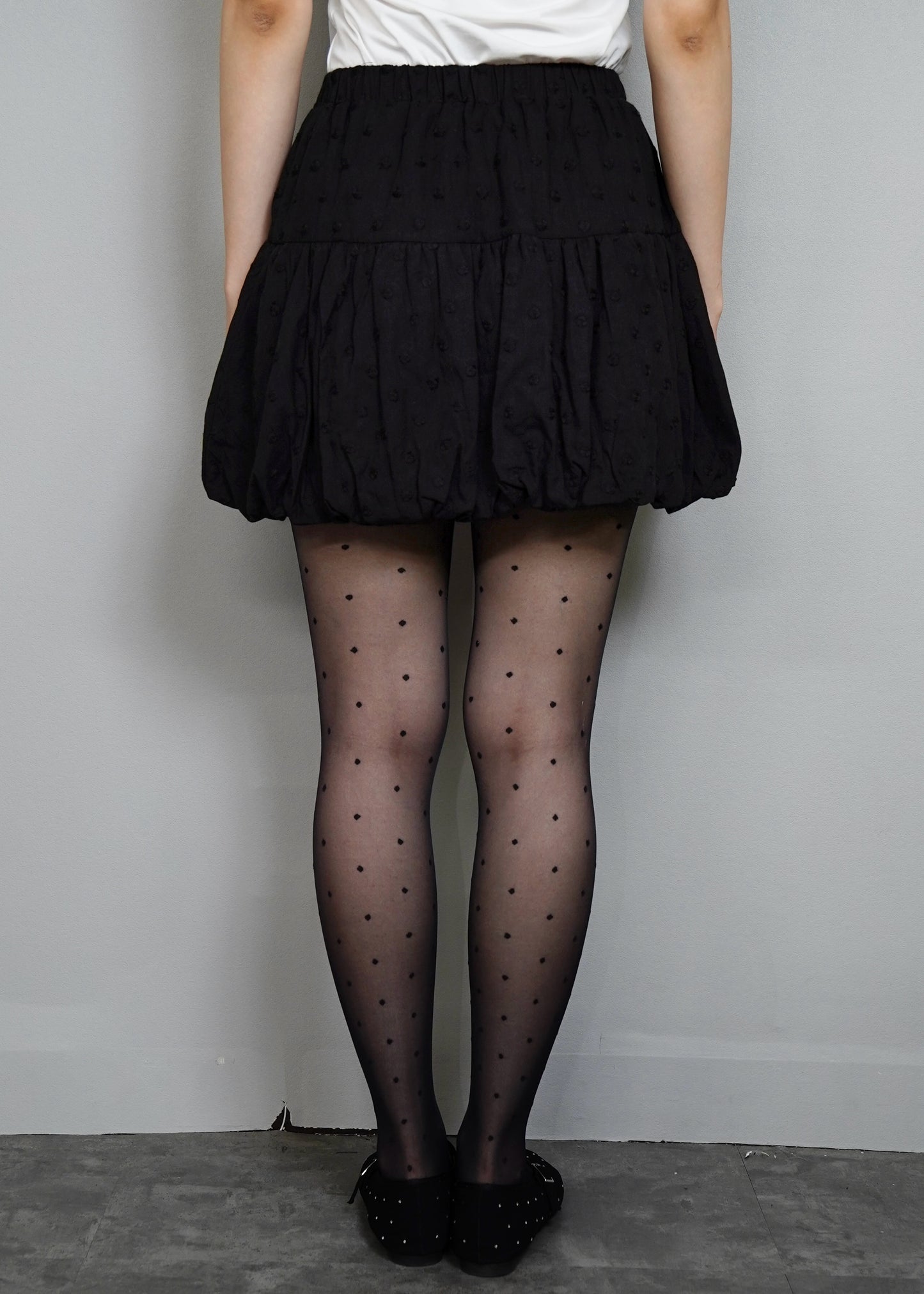 cotton dot stitch balloon skirt