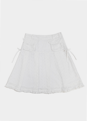 pleated cargo floral skirt