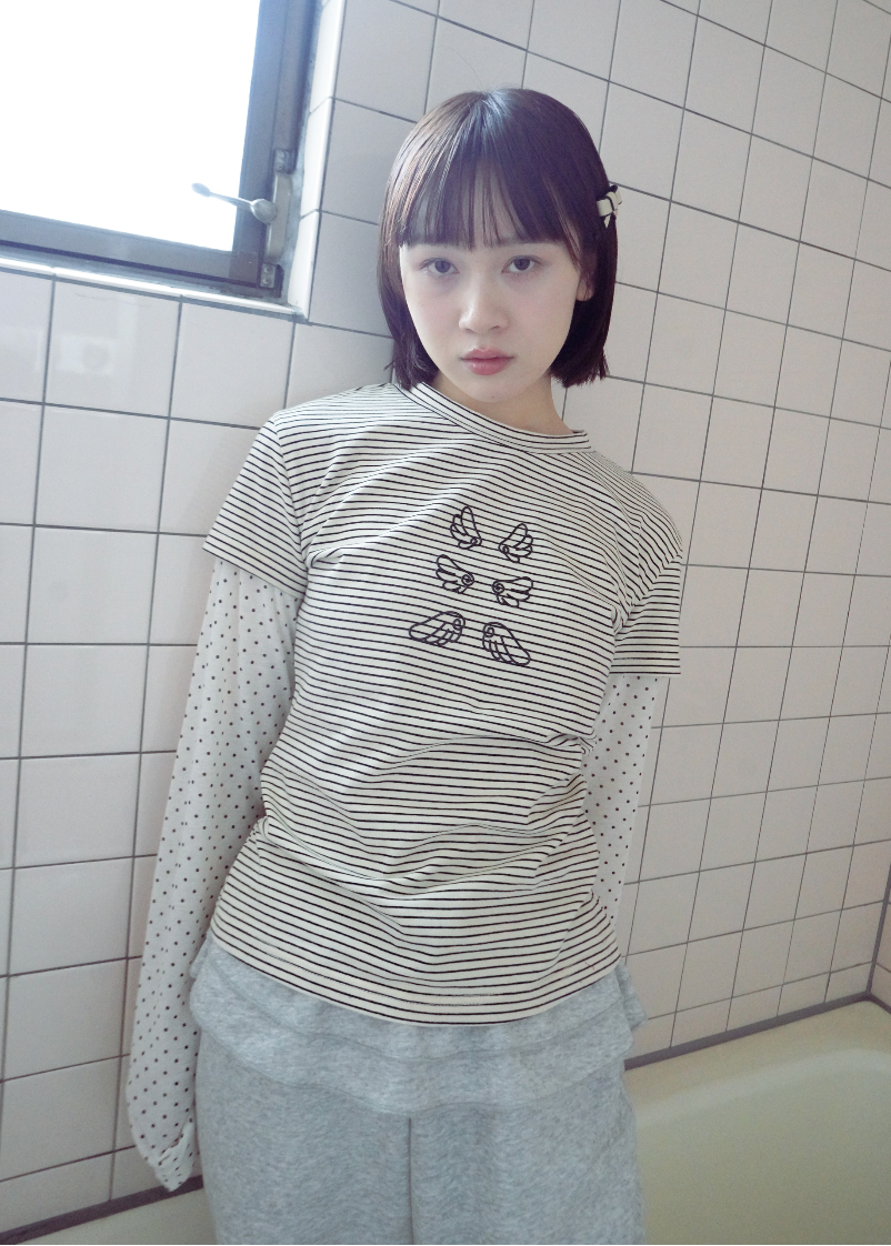 「Flying」layered T-shirt