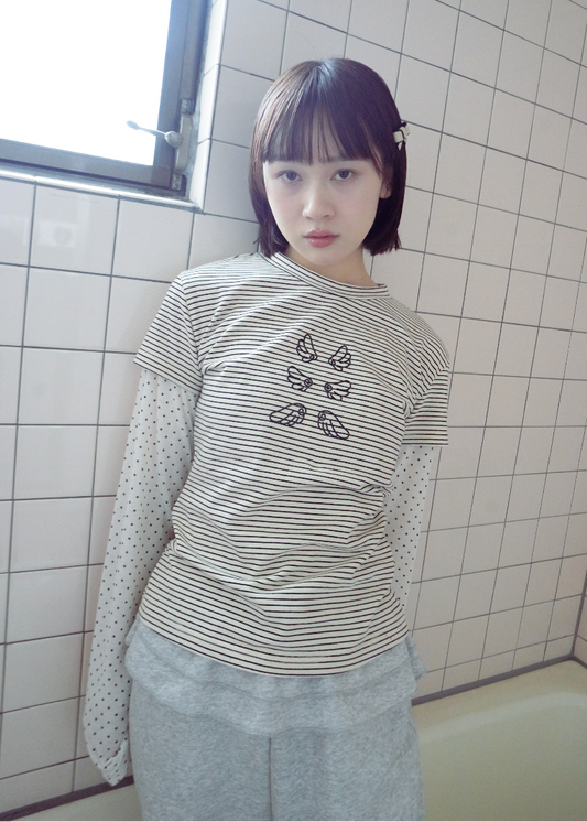 「Flying」layered T-shirt