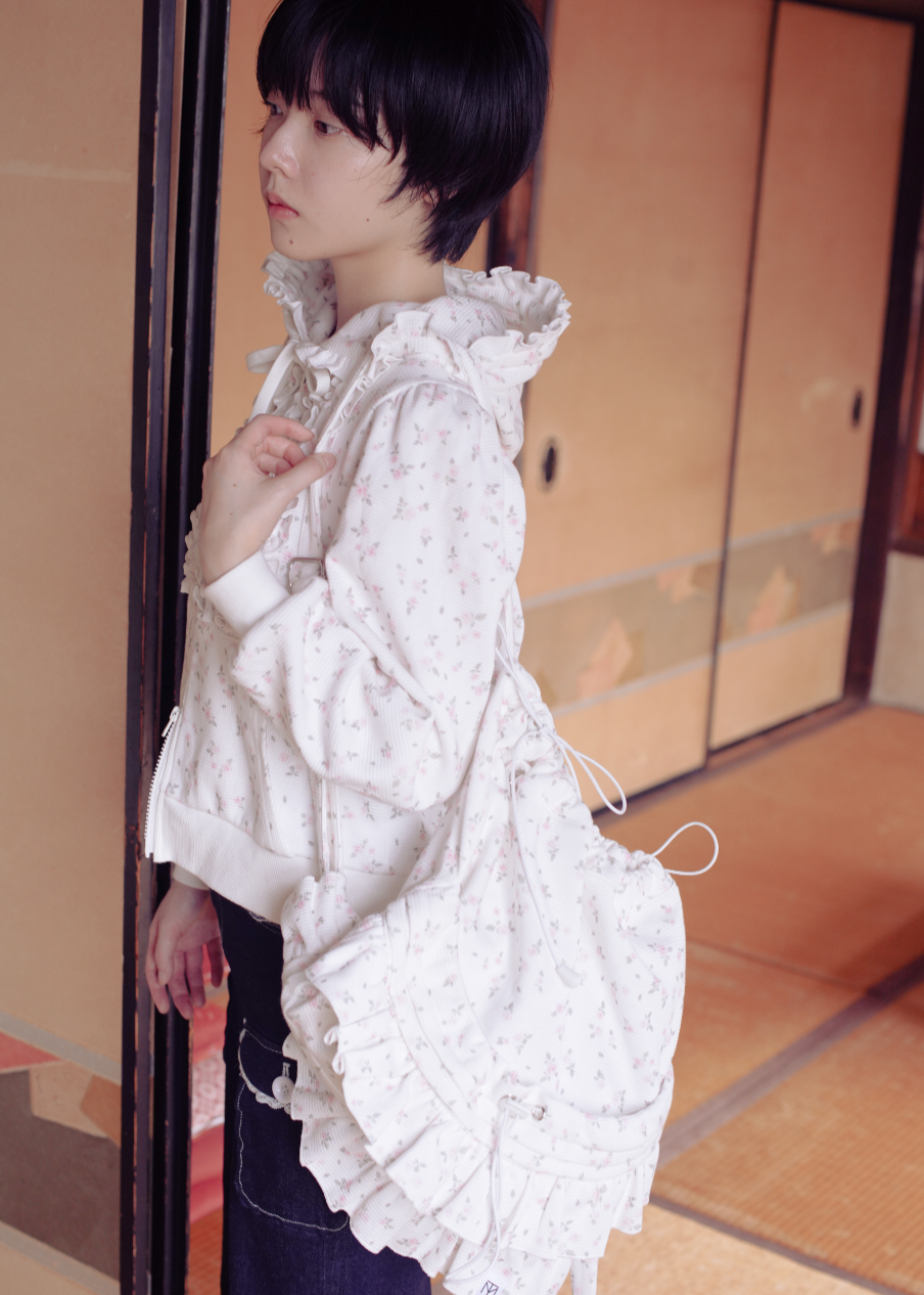 flower waffle frill knapsack