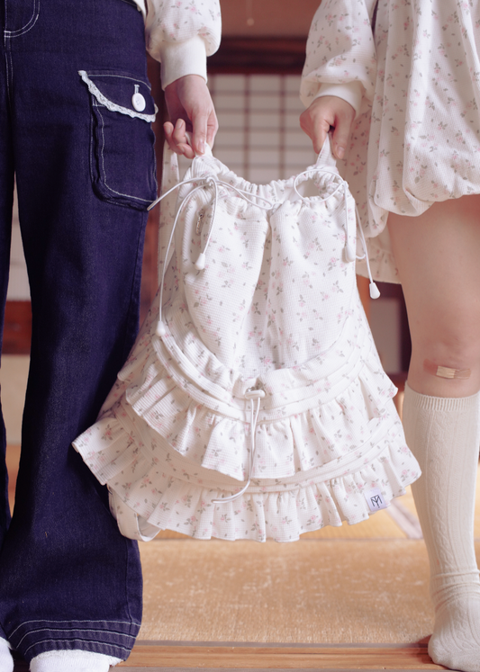 flower waffle frill knapsack