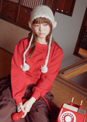 【10月上旬発送】button up sweatshirt 2025-RED
