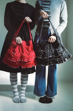 dot frill 2-way tote bag