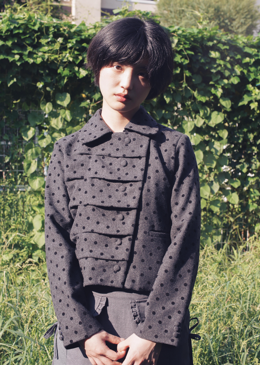 button up wool jacket-DOT