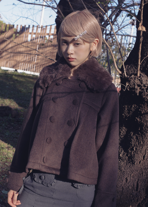【12月上旬発送】grace fur collar wool coat
