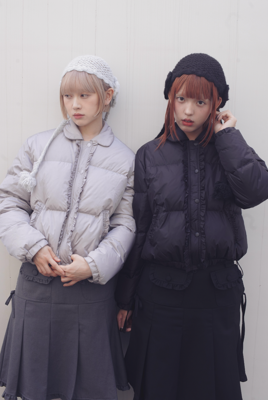 soft frill down jacket