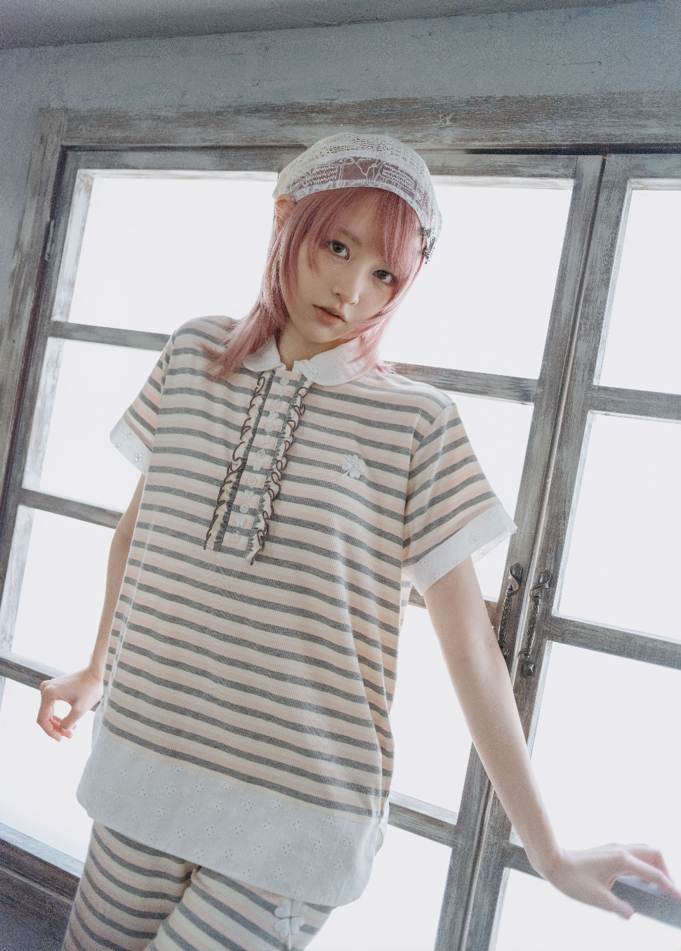 lucky clover stripe polo shirt