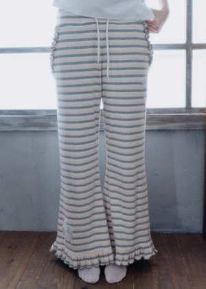 lucky clover stripe flare pants