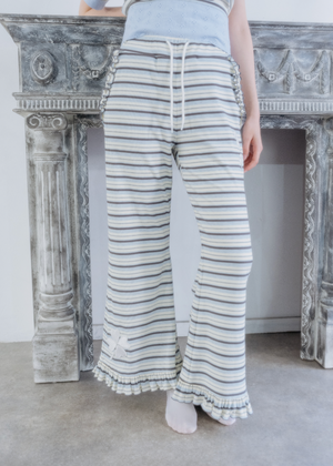 lucky clover stripe flare pants