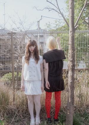 cotton dot stitch sailor blouse