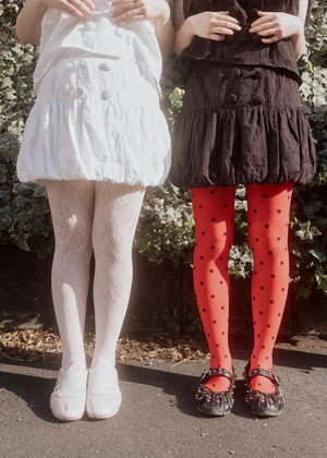 cotton dot stitch balloon skirt