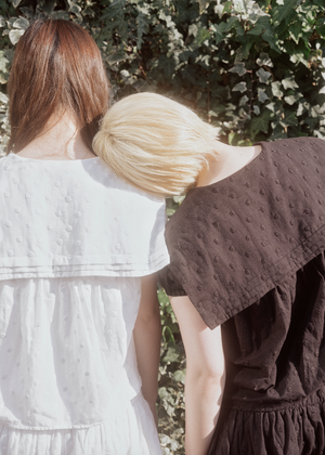 cotton dot stitch sailor blouse