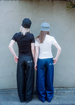 secret dot longline denim