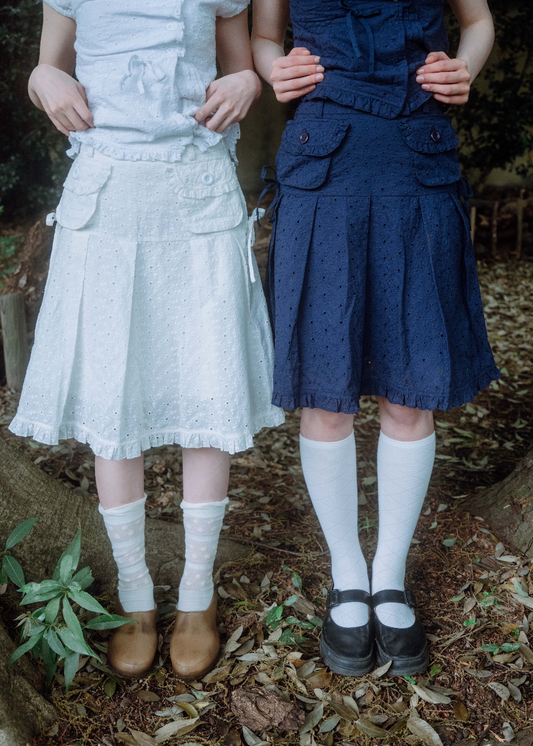 pleated cargo floral skirt