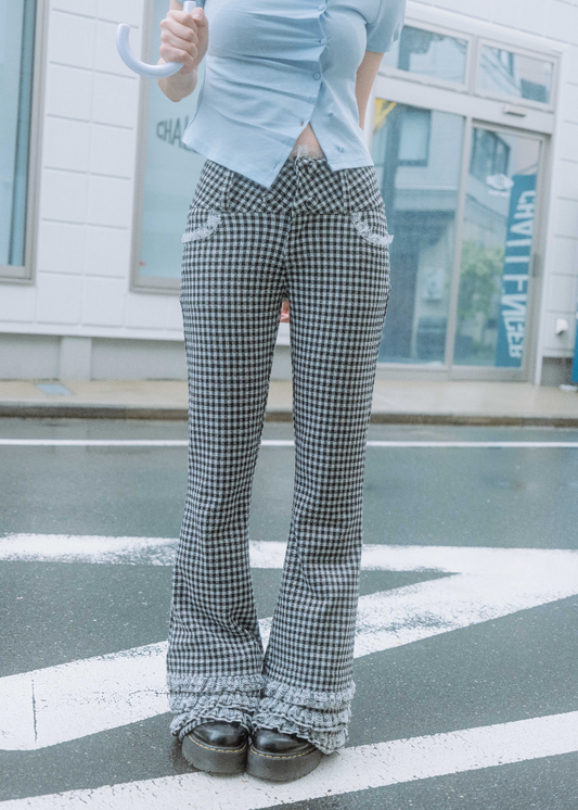 vintage lace gingham pants