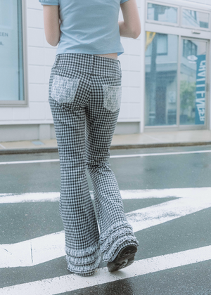 vintage lace gingham pants