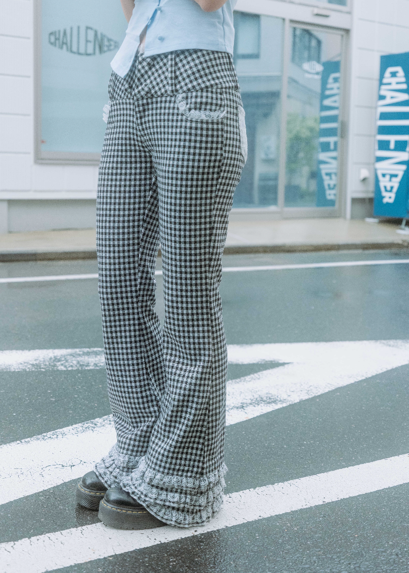 vintage lace gingham pants
