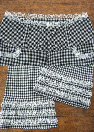 vintage lace gingham pants
