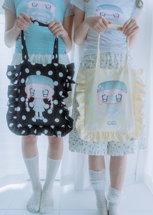 【HUHUEE】gallery girl satin frill bag