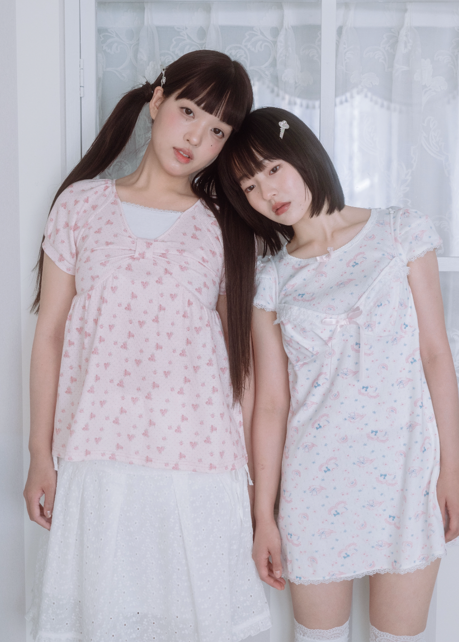 【8月初旬発送】flower waffle ribbon tunic