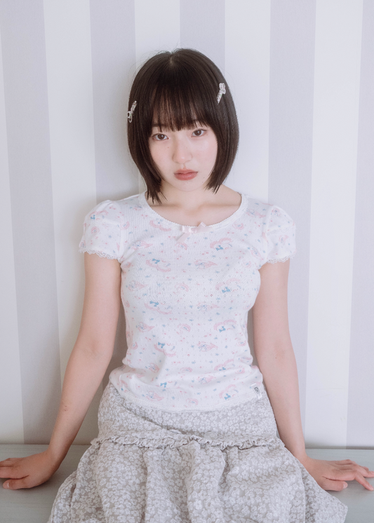 「swan's dream」lace Tee