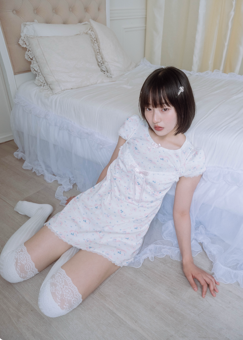 「swan's dream」lace cami dress