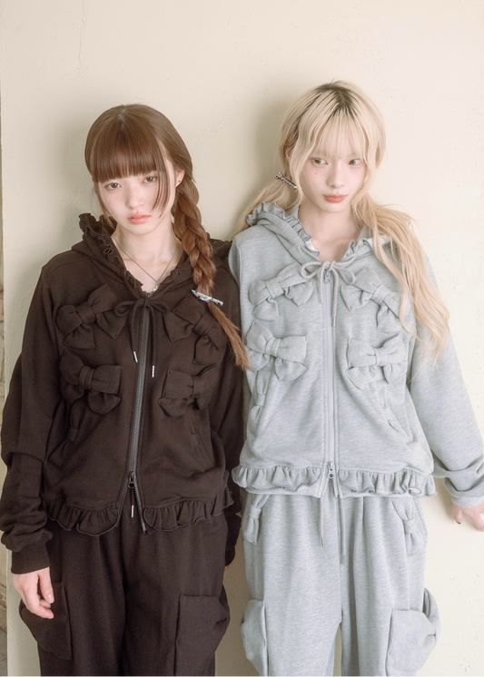 ribbonful zip hoodie