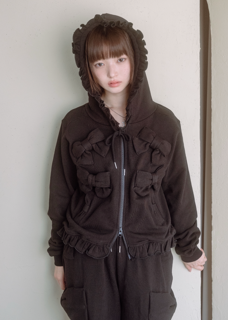 ribbonful zip hoodie