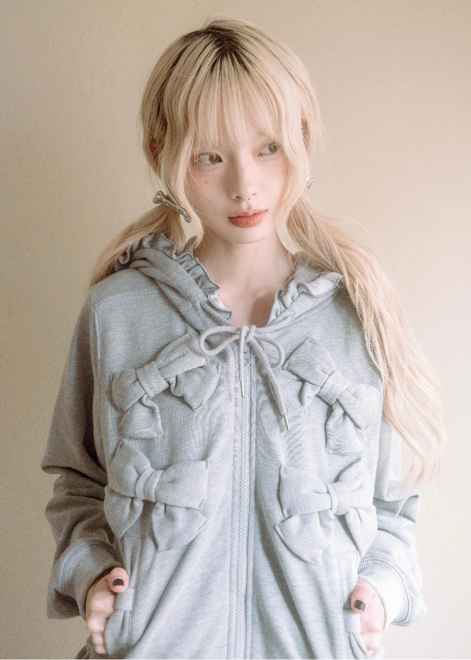 ribbonful zip hoodie