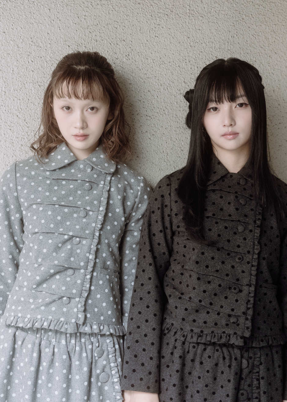 button up wool dot jacket