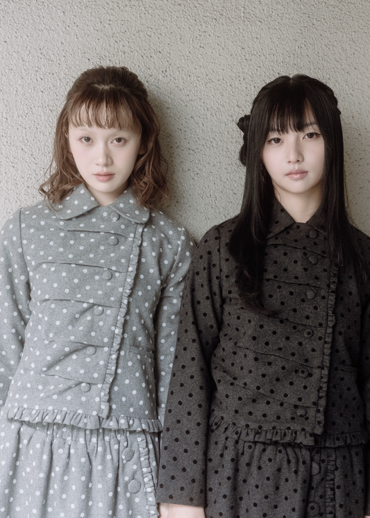 button up wool dot jacket