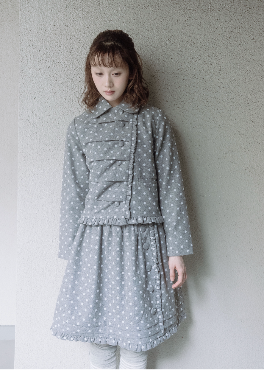 button up wool dot jacket