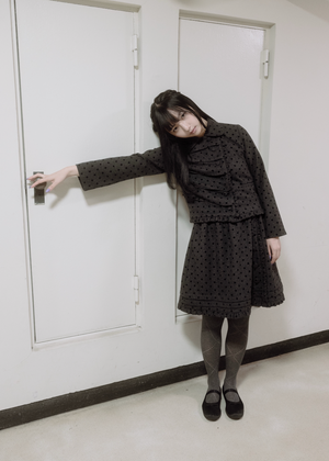 button up wool dot jacket