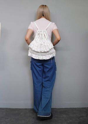 flower waffle frill knapsack