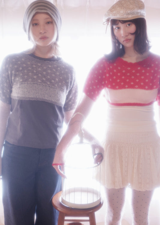 color dot short knit