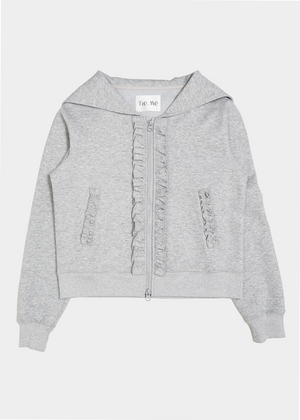 sailor collar frill zip hoodie