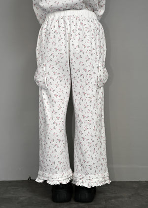 flower waffle ribbonful lounge pants