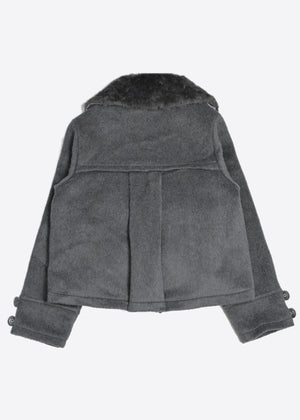 grace fur collar wool coat