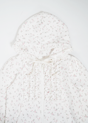 flower waffle zip hoodie