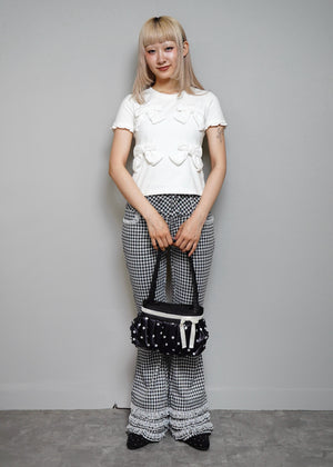 ribbon ruffle satin bag