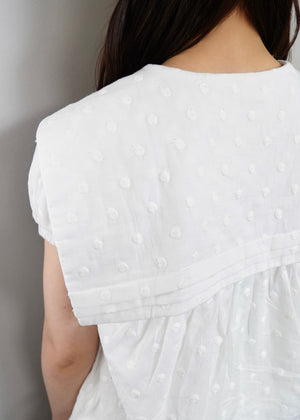 cotton dot stitch sailor blouse