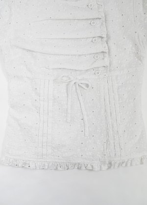 button up flora blouse