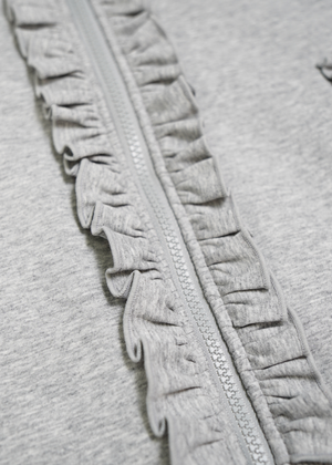 sailor collar frill zip hoodie
