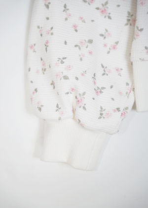 flower waffle zip hoodie