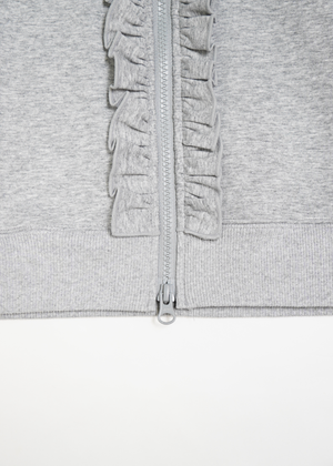 sailor collar frill zip hoodie