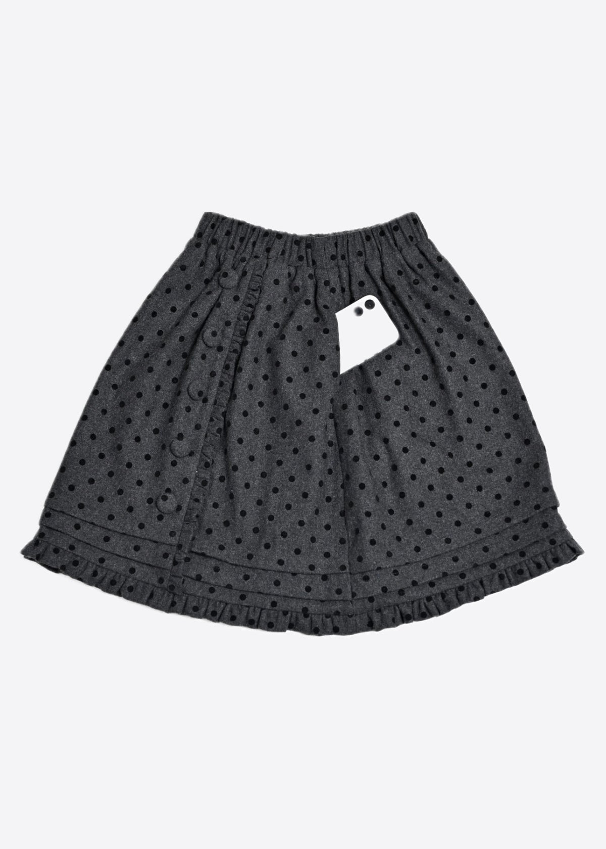 button frill wool dot skirt